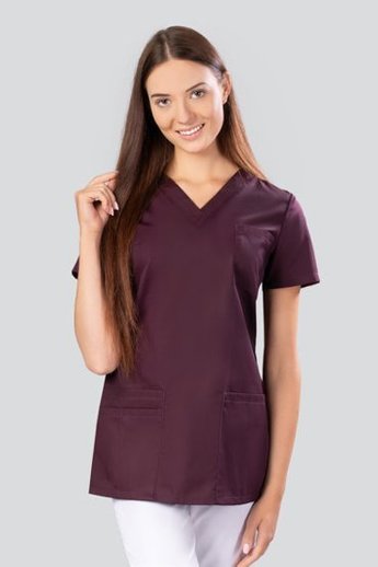  Bluza medyczna, 4 kieszenie, taliowana, Uniformix Select, SE1002, śliwkowy. SE1002
