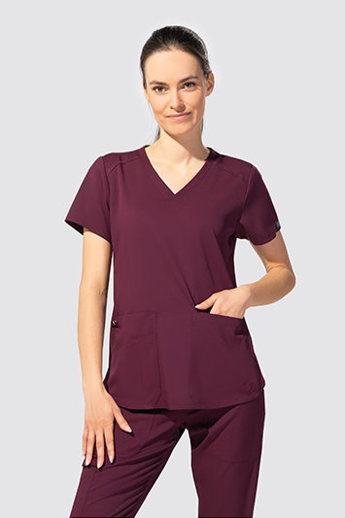  Bluza medyczna damska Med Couture Performance Touch,  7459-WINE