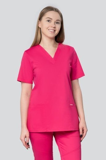  Bluza medyczna damska, Uniformix FLEX ZONE FZ1001B, róż intensywny.
