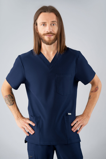  Bluza medyczna męska Uniformix Super Flex , 4050-Navy