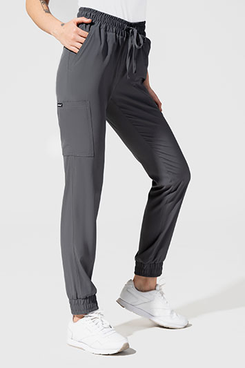  Spodnie medyczne damskie, joggery, Uniformix Comfort CT2057B, szary ciemny