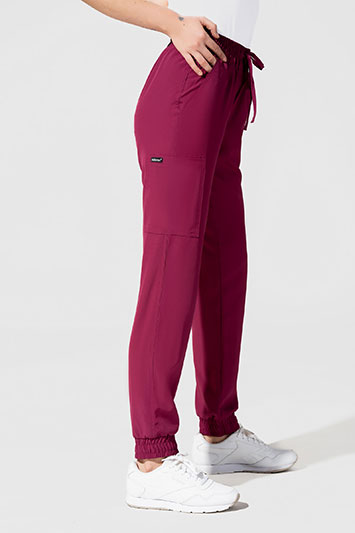  Spodnie medyczne damskie, joggery, Uniformix Comfort CT2057B, wino