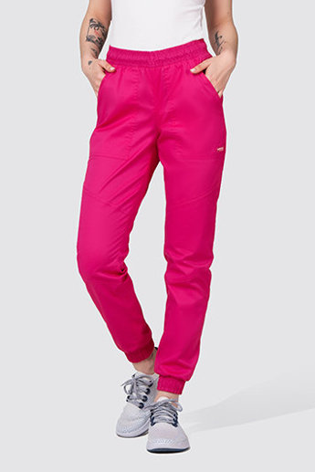  Spodnie medyczne damskie, joggery Uniformix FLEX ZONE, FZ2056, róż intensywny