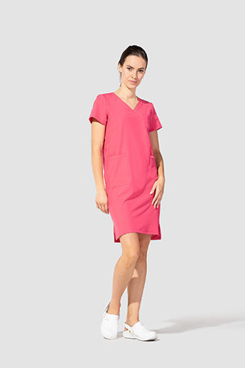  Sukienka medyczna Uniformix Comfort, CT1015,  róż intensywny.