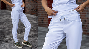 Białe spodnie medyczne – uniwersalna baza służbowego mundurka