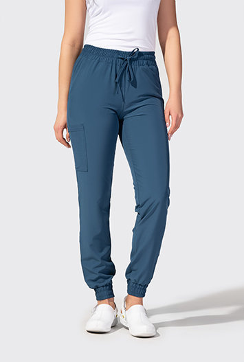 Spodnie medyczne damskie, joggery, Uniformix Comfort CT2057, granat stalowy.