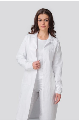Fartuch damski laboratoryjny, 100% bawełna
