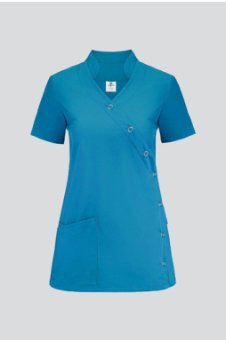 Bluza medyczna, 2 kieszenie, zapinana na napy Uniformix UN2020B, lazurowa.