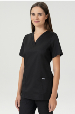 Bluza medyczna damska, Uniformix FLEX ZONE FZ1001B, czarna