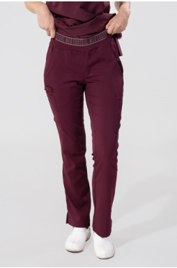 Spodnie medyczne damskie Med Couture Performance Touch, 7739-WINE
