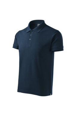 Koszulka polo męska, Malfini Cotton Heavy, granatowy, MA215