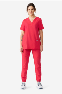 Zestaw medyczny Uniformix, bluza B1001 + spodnie B2056, czerwony