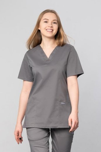  Bluza medyczna damska,  Uniformix FLEX ZONE FZ1001B, szary ciemny.