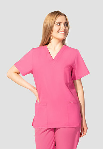  Bluza medyczna uniwersalna, 3 kieszenie, Uniformix Club, CM126, róż intensywny. 