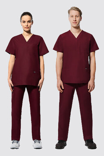  Komplet medyczny uniwersalny, Uniformix TEAM, bluza+spodnie T1250 Wino