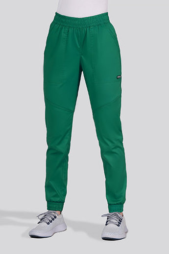  Spodnie medyczne damskie, joggery Uniformix FLEX ZONE, FZ2056, zielony