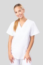 Bluza medyczna uniwersalna, 3 kieszenie, Uniformix Club,biała. CM126.